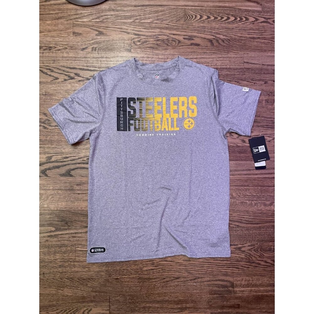 Pittsburgh Steelers New Era Combine Training Mens T-Shirt Gray NFL Football Sz M